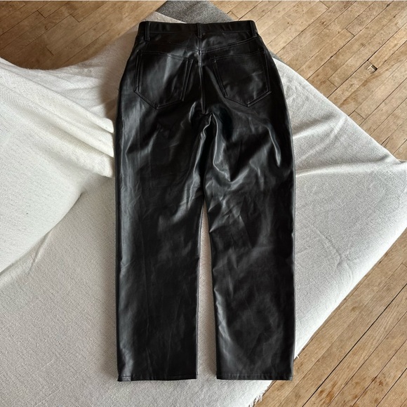 Abercrombie & Fitch The Ankle Straight Ultra High Rise Vegan Leather Size 4/27 - Picture 10 of 11